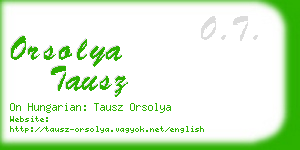 orsolya tausz business card